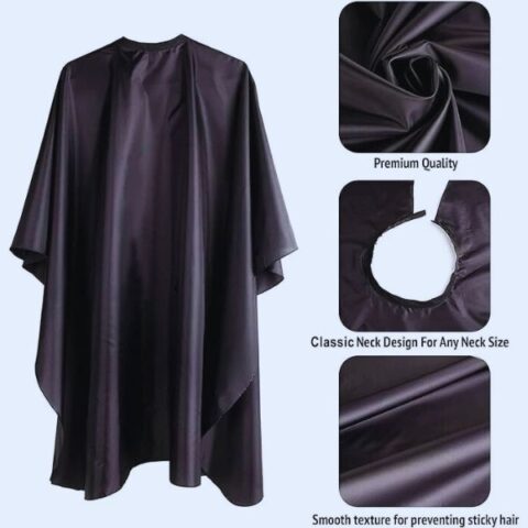 Hair Cutting Cape- Black (Personalization Available) -02