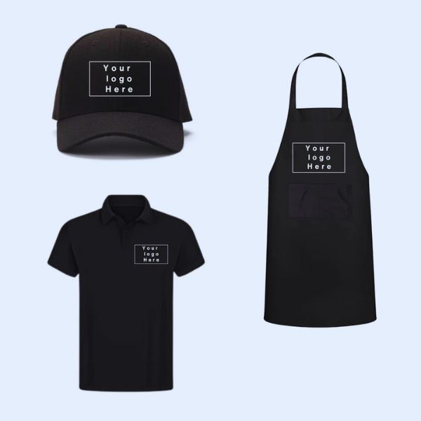 Riri Co. Server Pack Of 5 (5 Aprons, 5 T-Shirts, 5 Caps) Personalization Available